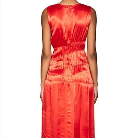 Helmut Lang Red Ruched Satin Tank Dress, NWT - Picture 6 of 11